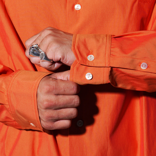 AWS-250102 /「GRANDPA SHIRT / ORANGE」グランパシャツ
