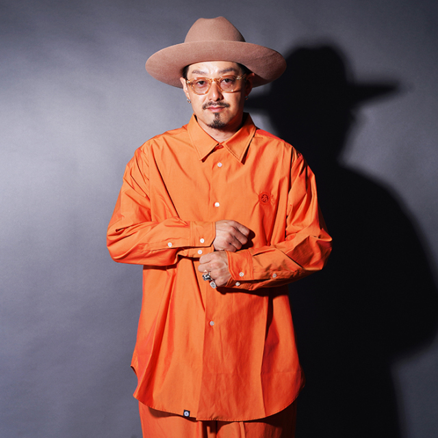 AWS-250102 /「GRANDPA SHIRT / ORANGE」グランパシャツ