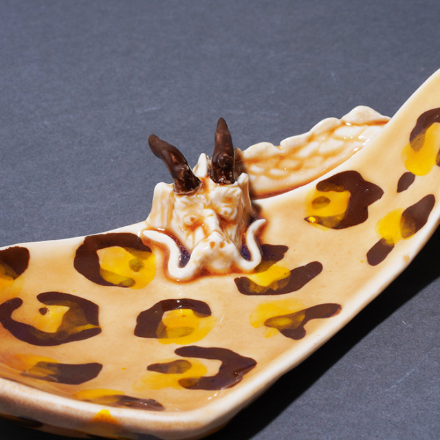 BLACKBOOTS CERAMICS×AMERICAN WANNABE /「LEOPARD DRAGON TIE