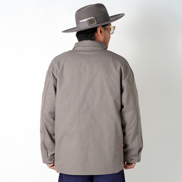 ミリタリージャケット スチームパンク NTJ-240102 /「Herringbone Military Jacket / CHARCOAL