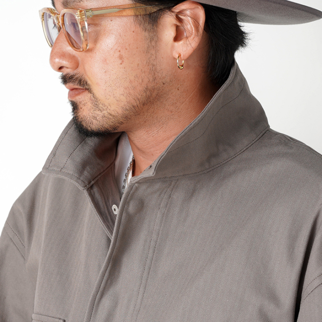 NTJ-240102 /「Herringbone Military Jacket / CHARCOAL」ヘリンボーン