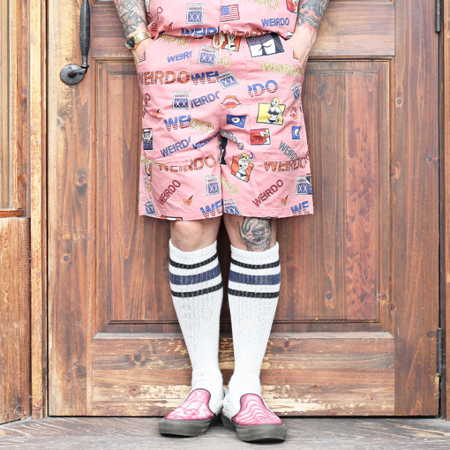 WEIRDO/ウィアード 「 PORN WEIRDO - EASY SHORTS 」 総柄ショートパンツ