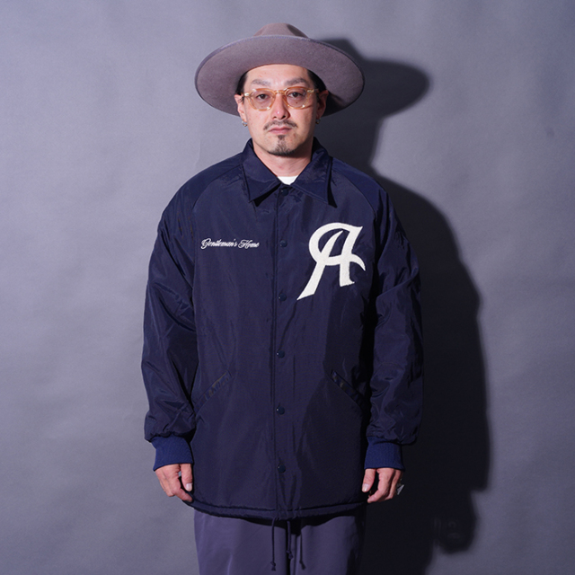 AWJ-250202 /「TEAM LOGO LONG COACH JACKET / NAVY」ロングコーチ