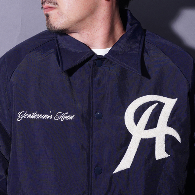 AWJ-250202 /「TEAM LOGO LONG COACH JACKET / NAVY」ロングコーチ
