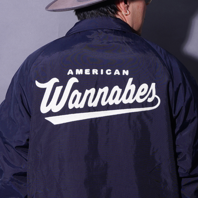AWJ-250202 /「TEAM LOGO LONG COACH JACKET / NAVY」ロングコーチ