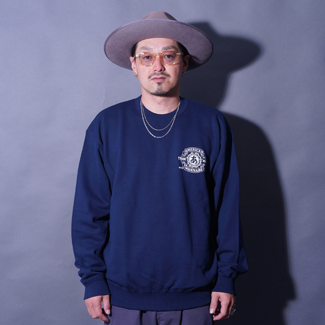 AWCB-250202 /「TRADE MARK Crew Sweat / NAVY」クルーネックスウェット