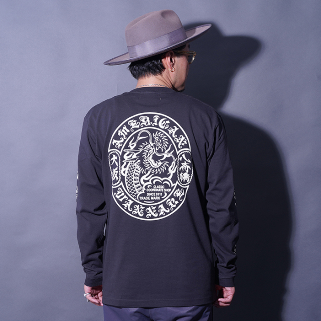 AWTB-250502 /「DRAGON Logo L/S TEE / BLACK」プリントL/S Tシャツ