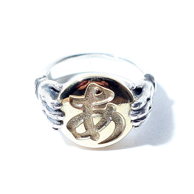 【予約販売】BLACK BOOTS × AMERICAN WANNABE「"CIRCLE TRADE MARK”FAMILY RING / 18K×SLIVER」トレードマークファミリーリング