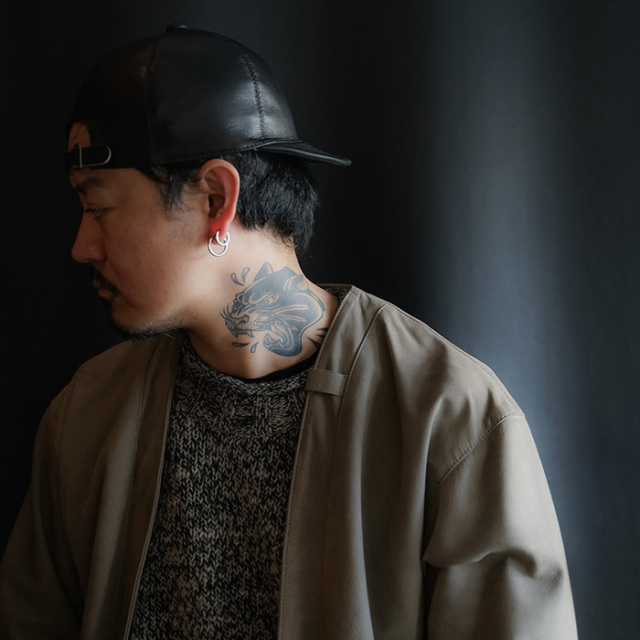 B-105 /「SHORT BRIM CAP / COW HIDE」ショートブリムキャップ
