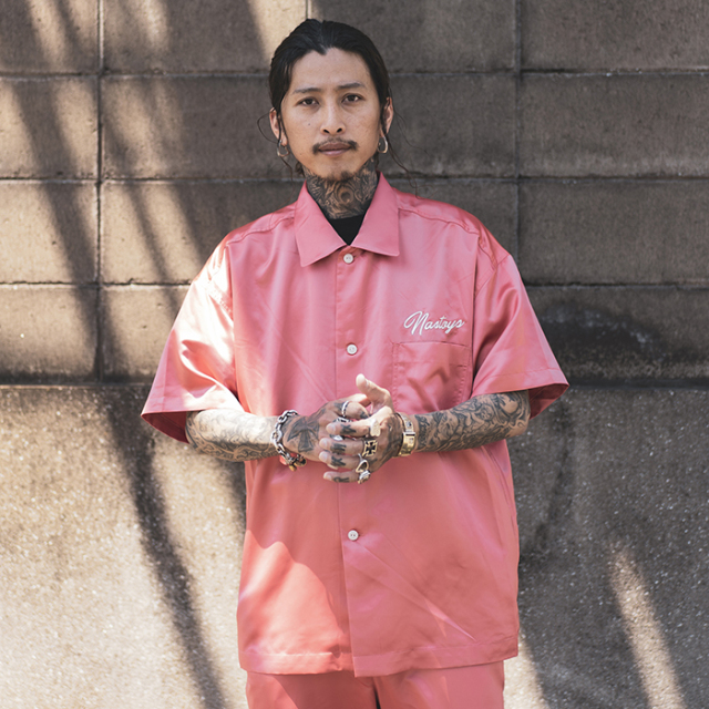 NASTOYS / ナストイズ「Satin S/S Over Shirt」半袖オーバーシャツ