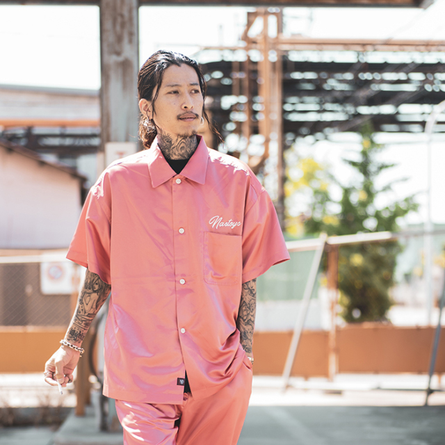 NASTOYS / ナストイズ「Satin S/S Over Shirt」半袖オーバーシャツ