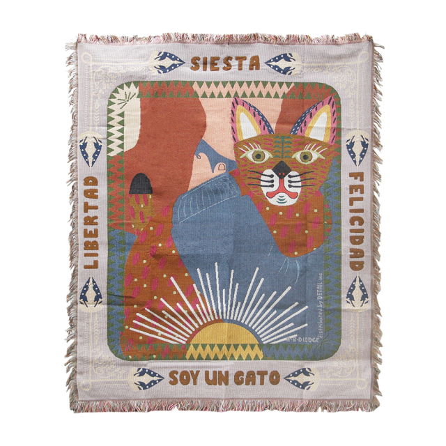 HERE ヒア / 「OAX Throwket "Cat"」 大判ブランケット