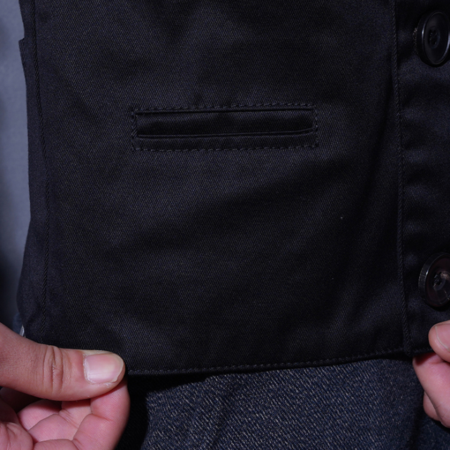 BSSV-23202 /「Black Chino Double Breasted Swindler Vest / Midnight