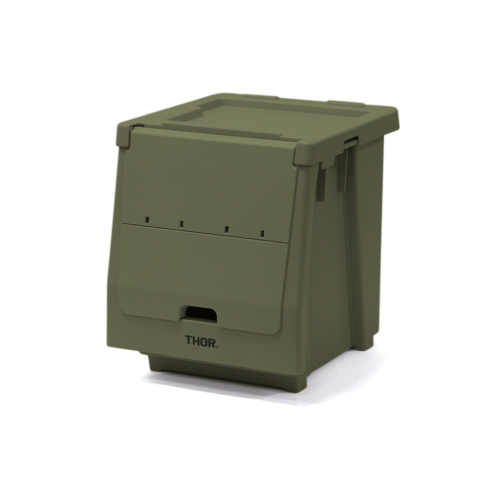 THOR ソー / 「【Set】THOR Stacking Shelf Container "20L"  /  Olive」 前開き式 収納棚 20Lセット