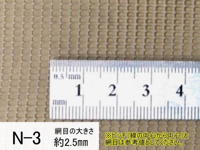 トリカルネット プラスチックネット（ami-n-3）を定規で測っている