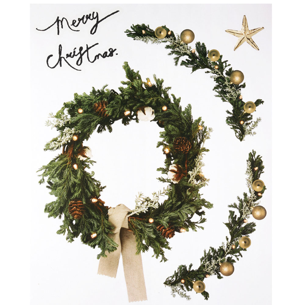 クリスマス　ウォールステッカー/ リース  ●X'mas●