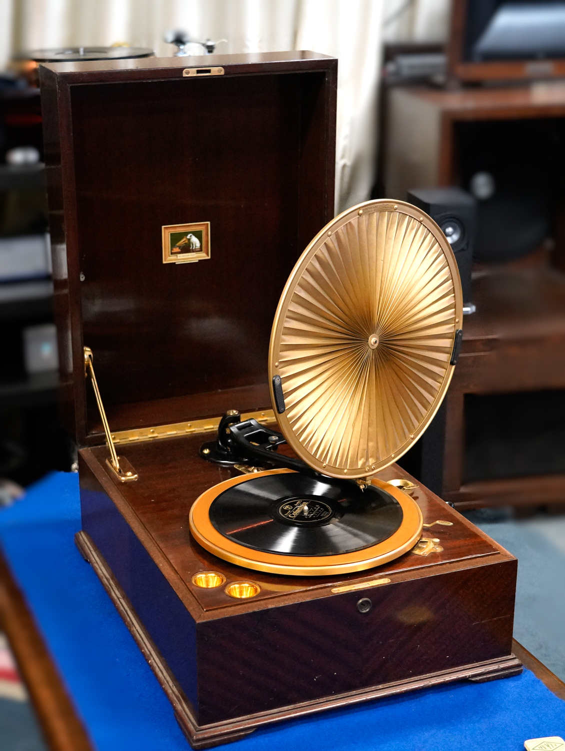【中古】卓上型蓄音機 "His Masters Voice" HMV460 グラモフォン社製 ルミエール