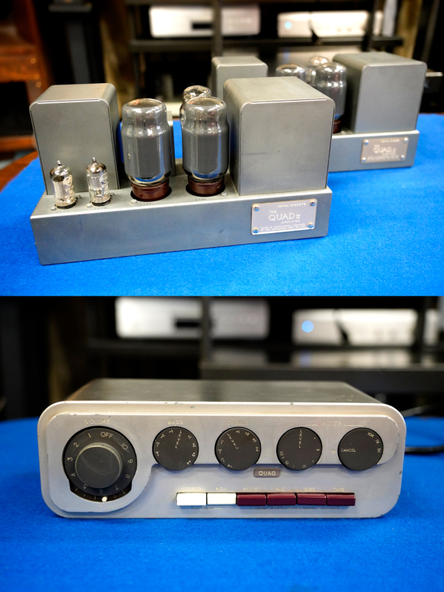 【中古・希少】QUAD2 モノラルパワーアンプ×2台 + Quad22 プリアンプ×1台