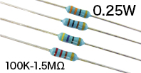 AMRT 0.25W [100K-1.5MΩ] オーディオ用カーボン皮膜抵抗器 E24系列
