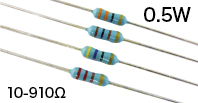 AMRT 0.5W [10-910Ω] オーディオ用カーボン皮膜抵抗器 E24系列