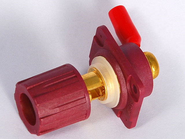 SP-20 無酸素銅スピーカー端子 取付穴寸法20～24mm 赤,黒あり