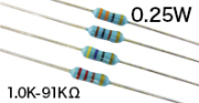 AMRT 0.25W [1.0K-91KΩ] オーディオ用カーボン被膜抵抗器 E24系列