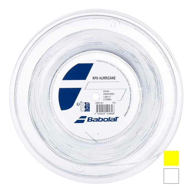 バボラ(Babolat) RPM ハリケーン (120／125／130／135) 200Mロール 硬式テニス ポリエステル ガット 243141-113 イエロー(20y7m)