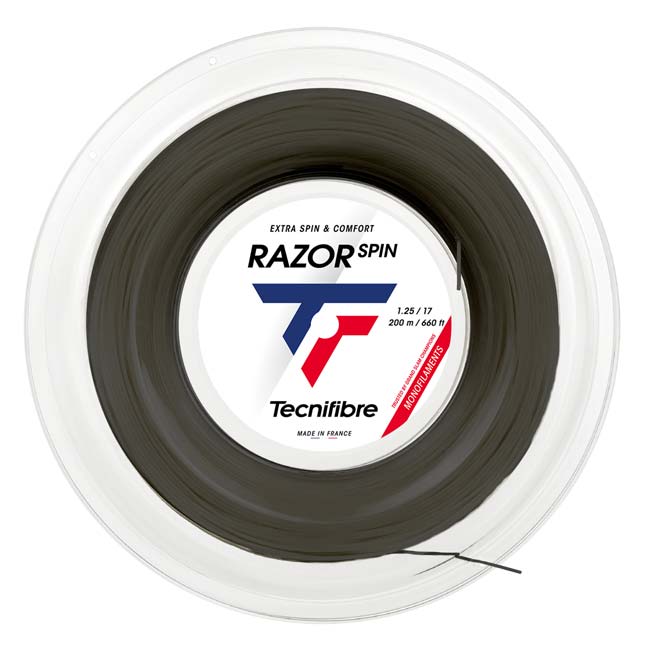 テクニファイバー(Tecnifibre) RAZOR SPIN レーザースピン 1.15／1.20／1.25／1.30mm 200Mロール 硬式テニス ポリエステルガット 04RRASPI-CBN(26y5m)