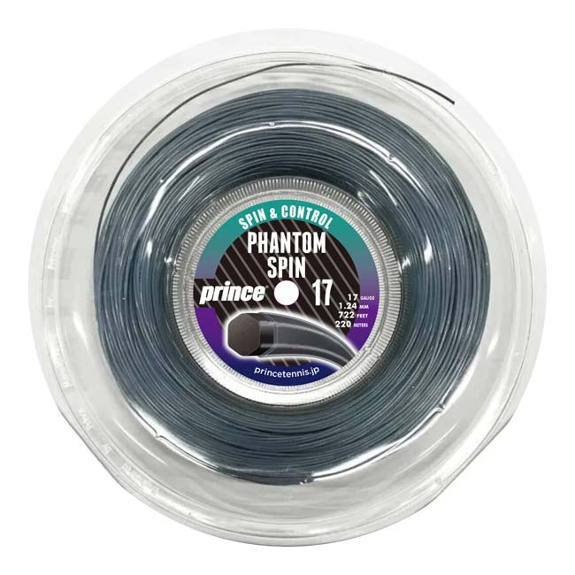 プリンス(Prince) ファントム スピン 1.24mm／1.29mm 220mロール 硬式テニス ポリエステルガット 国内正規品 7JJ050／7JJ051-234 グラファイト(25y9m)