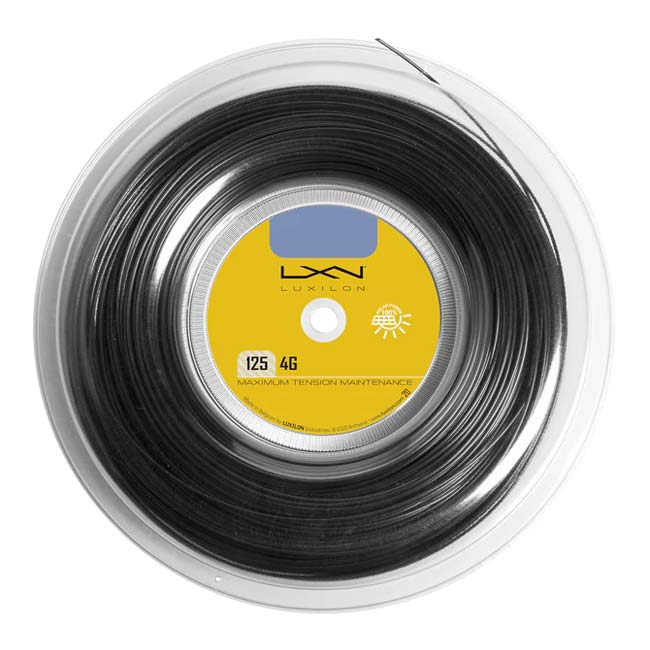 ルキシロン(Luxilon) 4G BLACK 125 4G ブラック 125 (1.25mm) 200Mロール 硬式テニス ポリエステルガット WR8308301125-ブラック(24y4m)