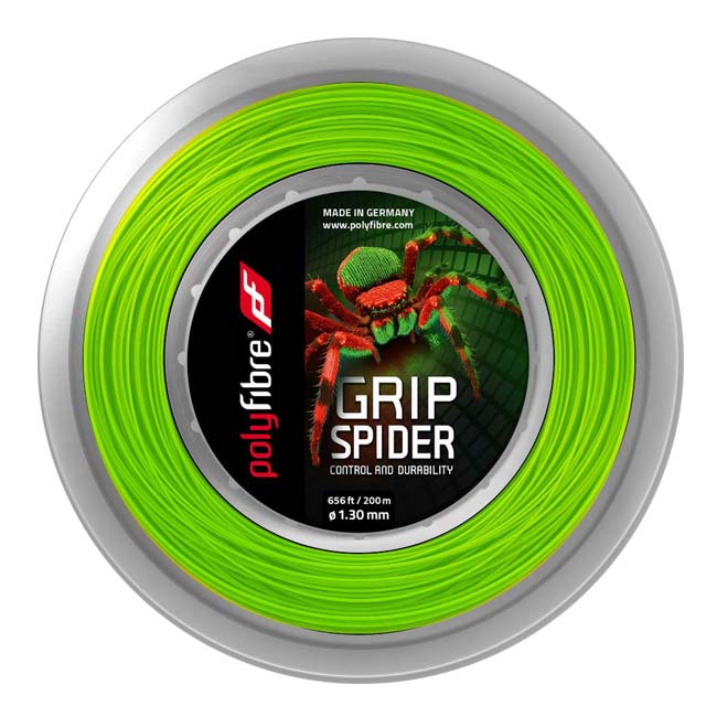ポリファイバー(Polyfibre) GRIP SPIDER グリップスパイダー 1.15／1.20／1.25／1.30mm 200Mロール 硬式テニス ポリエステルガット(24y7m)