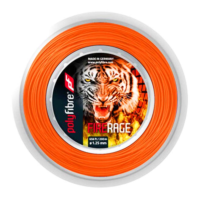 ポリファイバー(Polyfibre) FIRE RAGE ファイア レイジ 1.15／1.20／1.25／1.30mm 200Mロール オレンジ 硬式テニス ポリエステルガット (24y3m)