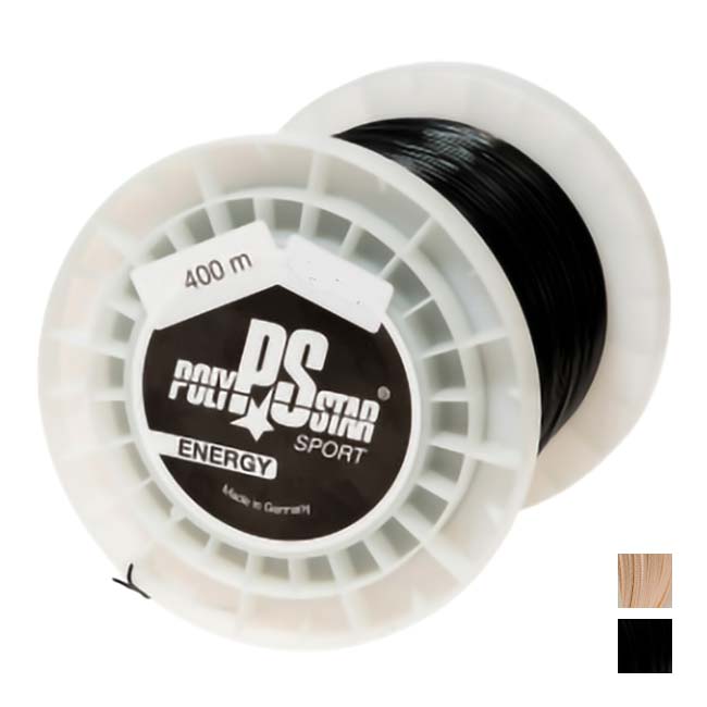 【樽巻き！】POLYSTAR ENERGY ポリスター エナジー(1.20／1.25／1.30／1.35mm) 400Mロール (ブラック／ナチュラル) 硬式テニス ポリエステル ガット