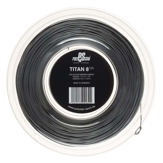 ポリスター(PolyStar) Titan 8 タイタン8 1.25／1.30mm 200Mロール 硬式テニス ポリエステルガット(26y9m)
