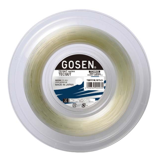 【10％OFFマジッククーポン対象】ゴーセン(Gosen) TECGUT テックガット 16 (1.30mm／16GA) 120Mロール 硬式テニス マルチフィラメントガット 国内正規品 TS6001-ホワイト(23y9m)