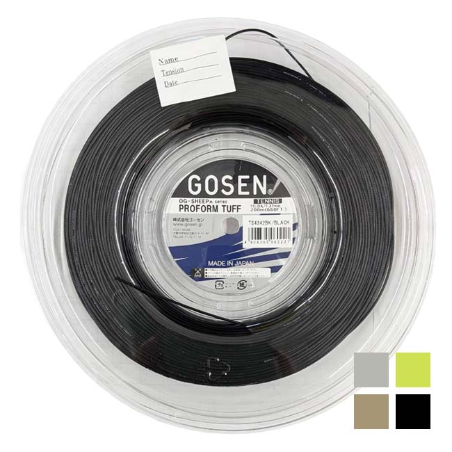 ＼72時間20%OFFクーポン対象／【マジッククーポン10%OFF対象】ゴーセン(Gosen) OG-SHEEP(オージーシープ) PROFORM TUFF(プロフォーム タフ) 16GA(1.29mm) 200Mロール 硬式テニス モノフィラメントガット TS4352(20y8m)