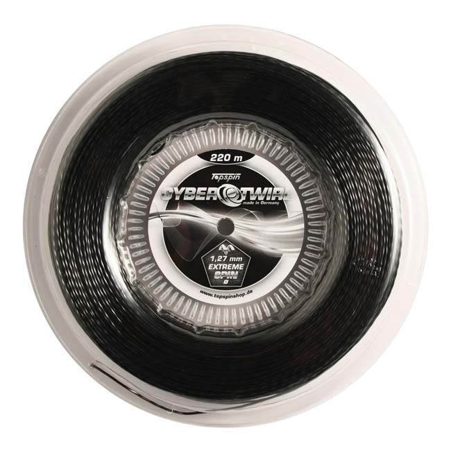 トップスピン(TOPSPIN) Cyber Twirl サイバー トゥイール 1.24mm／1.27mm サイバーツイール ブラック 220Ｍロール 硬式テニス ポリエステルガット(25y9m)