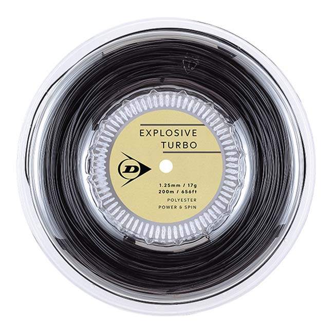 ダンロップ(DUNLOP) EXPLOSIVE TURBO エクスプロッシブ・ターボ 1.20／1.25mm 200Mロール 硬式テニス ポリエステルガット DSTA12041 ブラック(25y11m)
