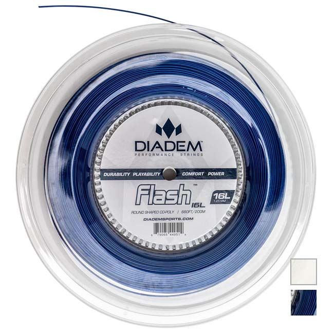 ダイアデム(DIADEM) FLASH フラッシュ 1.15mm／1.20mm／1.25mm／1.30mm／1.35mm 200Mロール 硬式テニス ポリエステルガット (24y2m)