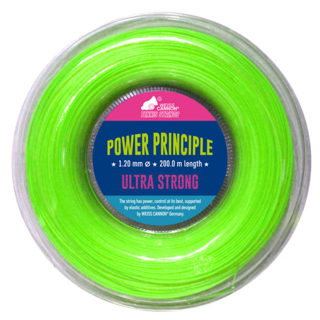 WEISS CANNON(ヴァイスカノン) POWER PRINCIPLE パワープリンシプル 1.20mm 200Mロール 硬式テニス ポリエステルガット -ネオングリーン(22y1m)ウエスキャノン