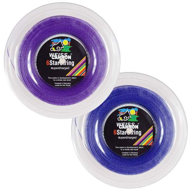WEISS CANNON(ヴァイスカノン) 6 STAR SUPERCHARGED 6スタースーパーチャージ (1.30mm) 200Mロール 硬式テニス マルチフィラメントガット (22y1m)ウエスキャノン
