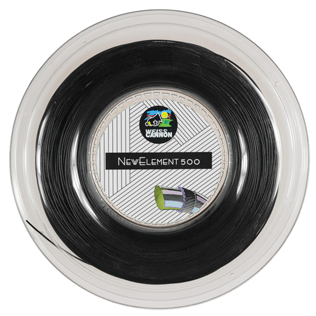WEISS CANNON(ヴァイスカノン) NEW ELEMENT 500 ニューエレメント500 ブラック(1.27／1.30／1.34mm) 200Mロール 硬式テニス マルチフィラメントガット (22y1m)ウエスキャノン