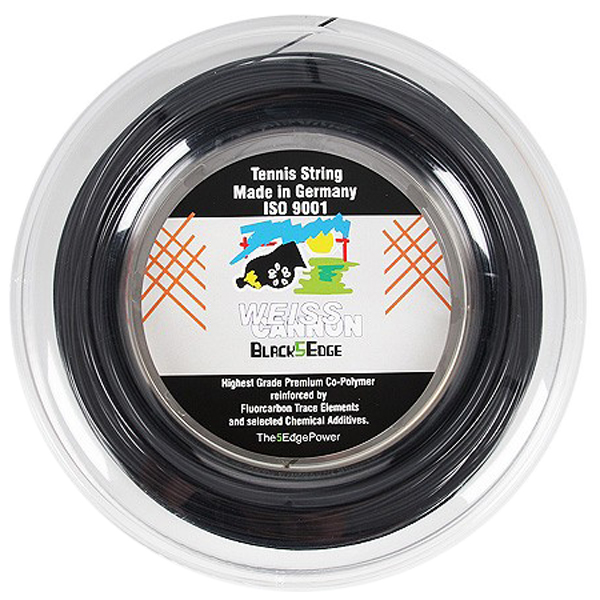 WEISS CANNON(ヴァイスカノン) ブラック5エッヂ(1.24mm)200Mロール 硬式テニス ポリエステル ガット BLACK 5 EDGEウエスキャノン