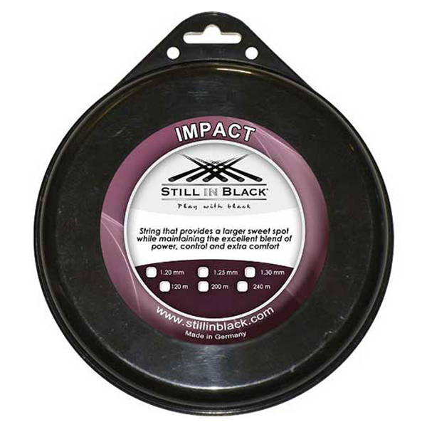 スティル イン ブラック(STILL IN BLACK) インパクト(1.20mm／1.25mm／1.30mm)200Mロール 硬式テニス ポリエステル ガット IMPACT