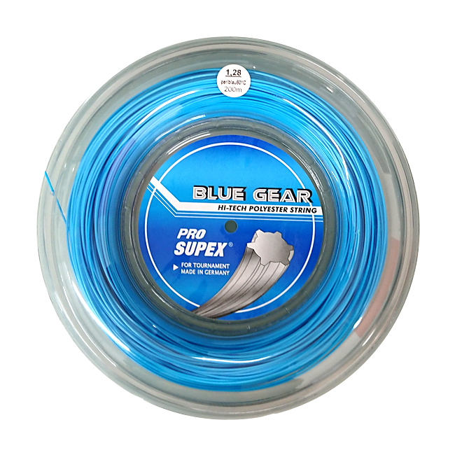 プロスペックス ブルーギア(1.19mm／1.25mm／1.28mm) 200mロール 硬式テニス ポリエステルガット(PRO SUPEX BLUE GEAR)(16y12m)