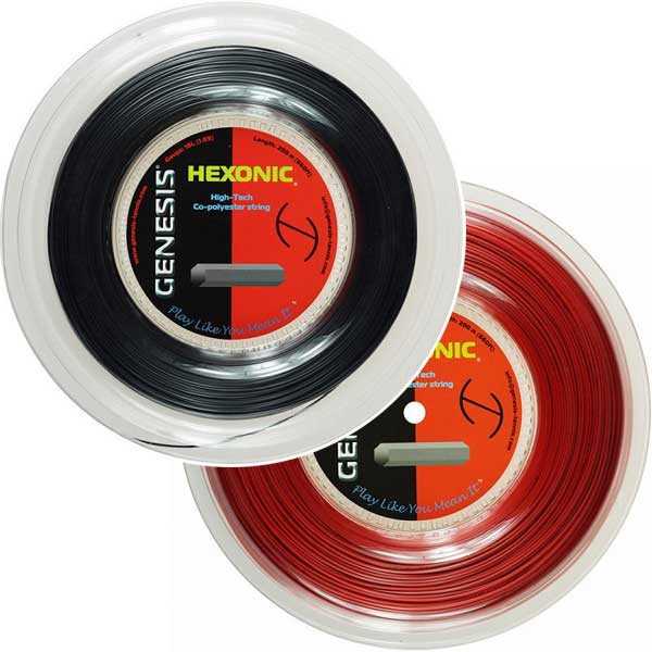 売切り終了！在庫処分特価】ジェネシス(GENESIS) ヘキソニック(1.09mm／1.18mm／1.27mm)200Mロール 硬式テニス ポリエステルガット(17y5m)
