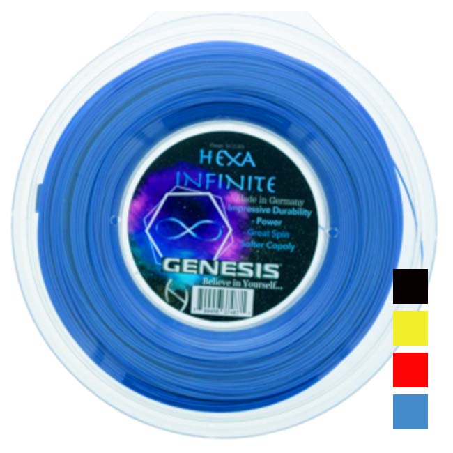 ジェネシス(GENESIS) HEXA INFINITE ヘキサインフィニット (1.23mm／1.30mm) 200Ｍロール 硬式テニス ポリエステルガット GNSHXINFR(24y5m)
