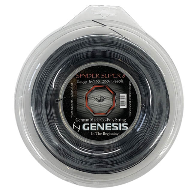 ジェネシス(GENESIS) スパイダー スーパー 8 1.30mm アンスラサイト 200Mロール 硬式テニス ポリエステルガット (20y11m)