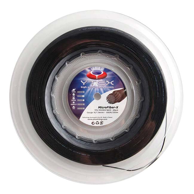 YTEX(ワイテックス) ミクロファイバーX ブラック 1.34mm 200Mロール 硬式テニス マルチフィラメントガット (19y6m)