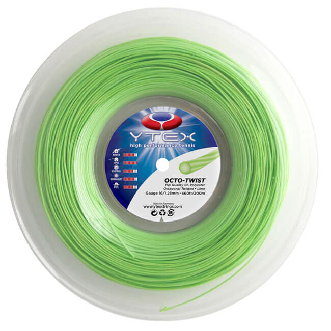 YTEX(ワイテックス) オクトツイスト グリーン 1.28mm 200Mロール 硬式テニス ポリエステルガット (19y6m)
